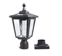 Kemeco Solar Post Light Outdoor ST4319Q Cast Aluminum Filament LED with Mounting Base for Pire Pillar Garden Yard Pole Bollard Gates Driveway Pathway Walkway