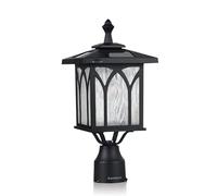 Kemeco ST4328Q-A Solar Post Light Outdoor Cast Aluminum Exterior LED Lamp Fixture for Garden Gate Yard Pole Pillar Driveway Pathway Deck