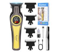 KEMEI 1784 Professional Hair Clipper for Men, Cordless Electric Beard Trimmer Men, Zero Gapped T-Blade Hair Trimmer with LED Display and 3 Guide Combs