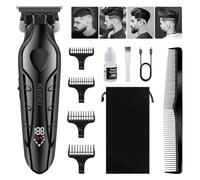 KEMEI 2269 Hair Clippers Men Professional, Electric T-Blade Zero Gap Barber Trimmer, Cordless Beard Trimmer, USB Rechargeable Up to 300 Min Usage with LED Display