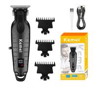 Kemei 2293 Barber Cordless Hair Trimmer 0mm Zero Gapped Carving Clipper Detailer Professional Electric Finish Cutting Machine KM-2293gold