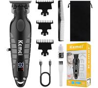 KEMEI 2293 Trimmer, Professional Cordless Hair Clipper for Men, Electric Beard Trimmer Men, Zero Gapped T-Blade Hair Trimmer with LED Display