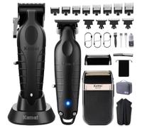KEMEI 2299+2296+2024 Professional Hair/Beard Trimmer Kit | Electric Men Shaver Set, Cordless Beard Trimmer, Rechargeable Barber Clippers, USB Fade Haircut Kit