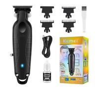 KEMEI 2299 Professional Hair Trimmer for Men, Cordless Rechargeable | Electric Hair Clippers Zero Gapped T Blade Beard Trimmers Barber Hair Cuttings Kit Gift for Men