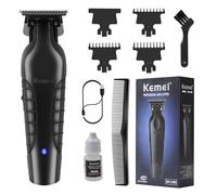 Kemei 2299 Professional Hair Trimmer for Men Electric Hair Clippers Zero Gapped T Blade Beard Trimmers Barber Hair Cuttings Kit Cordless Gift for Men