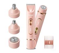 KEMEI 274 Dual-Head 4-in-1 Lady Shaver, Cordless with Ceramic Blade, Pink