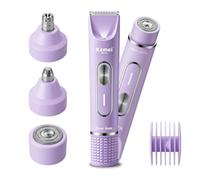 KEMEI 274 Dual-Head 4-in-1 Lady Shaver, Cordless with Ceramic Blade, Purple