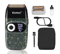 KEMEI Foil Shaver for Men Electric Razor with Bald Trimming Cordless Electric Shavers with LED Display,Camouflage Color