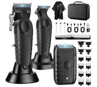 KEMEI Hair Clippers for Men, Cordless Hair Cutting & Grooming Kit | Barber Kit with Electric Hair Clipper, T-Blade Beard Trimmer, Foil Shaver & Nose Trimmer, 11 Guide Combs, USB Rechargeable