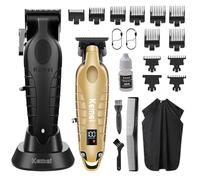 KEMEI Hair Clippers for Men, Professional Clipper and Trimmers Set, Cordless Zero Gap Trimmer for Men with LED Display, 11 Guide Combs