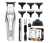 KEMEI KM-3023-702 Professional Hair Clipper for Men, Zero Gapped Cordless Beard Trimmer, Barber Clippers with USB Rechargeable, Edgers, Fade Clipper, Gift for Men