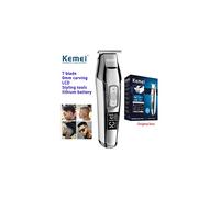 KEMEI Men's LCD Display Baldheaded Hair Clipper Professional Beard Hair Trimmer Tools Wireless Electric Haircut Cutter Machine Rechargeable Edger,Cord