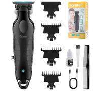 KEMEI PG2299 Professional Hair Clippers for Men, Cordless Beard Trimmer, Electric T-Blade Zero Gap Hair Trimmer, USB Rechargeable with 3 Guide Combs
