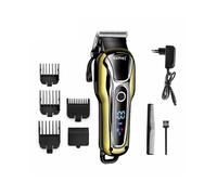 Kemei Professional Hair Clippers & Barber Set - Cordless Trimmer/Shaver, Titanium Blades, Waterproof, LCD, 4 Guide Combs, USB Rechargeable (40 min)