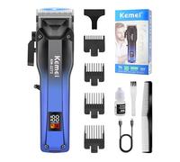KEMEI Professional Hair Clippers for Men, Cordless Barber Clippers, Electric Clipper for Men Haircut, USB Type C Rechargeable Up to 200 Min Usage with LED Display