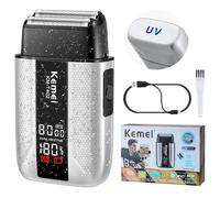 KEMEI T402 Professional Electric Foil Shaver for Men, IPX7 Waterproof Electric Shaver for Men with LED Display, Dual Electric Shaver with 3 Adjustable Speeds