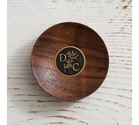 KEMEILA Custom Round Brass Inlay Wood Ring Dish, Engagement Ring Holder, Wedding Jewelry Holder Dish, Anniversary Brithday Xmas Gifts, Wood Tray, Jewelry Holder