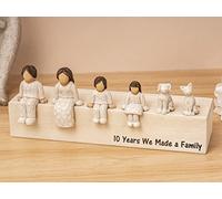 KEMEILA Personalized Choose Your Family Combination Figurines, 10 Years We Made a Family Resin Sculpture, Sculpted Hand-Painted Figure, Anniversary Mother's Day Birthday Gifts for Mom Women