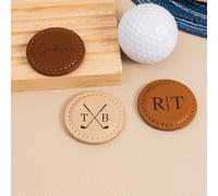 KEMEILA Personalized Golf Ball Marker, Custom Golf Ball Marker in PU Leather, Gift For Golfers, Golf Trips, Anniversary Golf Gift,Birthday Christmas Golf Gift