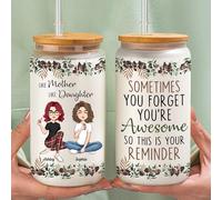 KEMEILA Personalized Photo Clear Glass Can - to My Daughter Whisper Back I Am The Storm - Mothers Day Gifts for Daughter from Mom - Daughter Valentines Day Gifts - Daughter Drinking Cup (Daughter 02)