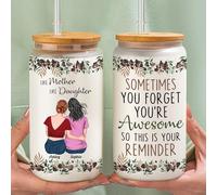 KEMEILA Personalized Photo Clear Glass Can - to My Daughter Whisper Back I Am The Storm - Mothers Day Gifts for Daughter from Mom - Daughter Valentines Day Gifts - Daughter Drinking Cup (Daughter 03)