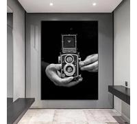 KEMEIQI Black and White Retro Camera Portrait Posters and Prints Nordic Wall Art Canvas Painting for Living Room Home Decoration 60x90cm Frameless