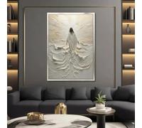 KEMEIQI Jesus Walking on Water Canvas Painting Posters- Wall arts Decor, Modern Divine Light Canvas Art, Religious Artwork 70x110cm Frameless