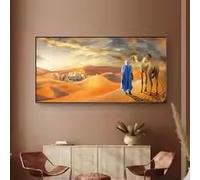 KEMEIQI Oriental Tuareg Painting in the Desert Landscape Decoration - Posters and Canvas Prints Wall Art Painting for Living Room(60x90cm)