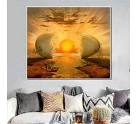 KEMEIQI Salvador Dali L'Aurora Abstract Egg Sun Rays Canvas Paintings Posters and Prints Wall Art Pictures for Living Room Decor 20x20cm Frameless