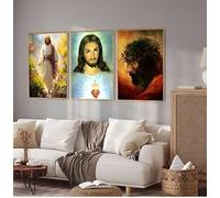 KEMEIQI Vintage Religion Jesus Christ The Last Supper Bible Verse Art Poster Canvas Painting Wall Print Picture Living Room Decor(70 * 100x3cm/Frameless)