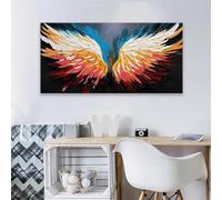 KEMEIQI Wings Graffiti Colorful Wall Art Poster Room Abstract Wall Art Decor Modern Pop Street Colorful Wall Art Canvas Painting 60x120cm Frameless