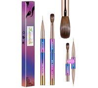 KEMEISI 2PCS Acrylic Nail Brush, Nail Liner Brushes&Size #10 100% Kolinsky Nail Art Brushes for Acrylic Application, Sturdy Handle Oval Shaped Acrylic Nail Design Tools for Professional Manicure DIY