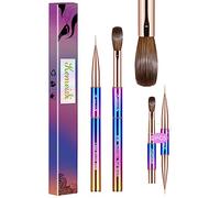 KEMEISI 2PCS Acrylic Nail Brush, Nail Liner Brushes&Size #16 100% Kolinsky Nail Art Brushes for Acrylic Application, Sturdy Handle Oval Shaped Acrylic Nail Design Tools for Professional Manicure DIY