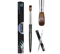 KEMEISI Acrylic Nail Brush Size #10, 100% Pure Kolinsky Nail Art Brushes for Acrylic Application, Sturdy Handle Oval Shaped Acrylic Powder Nail Design Tools for Professional Manicure DIY