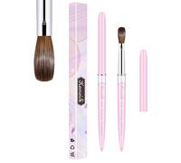 KEMEISI Acrylic Nail Brush Size #10, 100% Pure Kolinsky Nail Art Brushes for Acrylic Application, Sturdy Handle Oval Shaped Acrylic Powder Nail Design Tools for Professional Manicure DIY