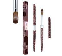 KEMEISI Acrylic Nail Brush Size #10, 100% Pure Kolinsky Nail Art Brushes for Acrylic Application, Sturdy Handle Oval Shaped Acrylic Nail Design Tools for Professional Manicure DIY(Leopard Print)