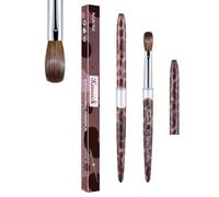 KEMEISI Acrylic Nail Brush Size #12, 100% Pure Kolinsky Nail Art Brushes for Acrylic Application, Sturdy Handle Oval Shaped Acrylic Nail Design Tools for Professional Manicure DIY(Leopard Print)