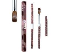 KEMEISI Acrylic Nail Brush Size #14, Kolinsky Nail Art Brushes, Sturdy Handle Oval Shaped Design Tools for Professional Manicure DIY (Leopard Print)
