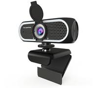 Kemeiv 4K Autofocus Webcam for PC and Laptop, USB Plug & Play Camera with Dual Noise-Reducing Microphones, Low-Light Enhancement, Privacy Shutter, Tripod Compatible, Works with Zoom/Teams/Google Meet