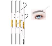 Kemelo Jane Eyebrow Pencil, 4 Pieces Micro Eyebrow Pencil with Double Tip, Waterproof, Long Life Eyebrow Pencil with Precise Brush Tip.(#02, Grey, 4 Pack)