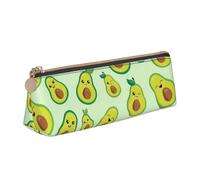KemEng Cute Avocado Printed, Pencil Pouch Triangle Pen Case Portable Leather Pencil Bag with Zipper Cosmetic Pouch Bag