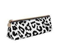 KemEng Leopard Print Animals The Arts, Pencil Pouch Triangle Pen Case Portable Leather Pencil Bag with Zipper Cosmetic Pouch Bag