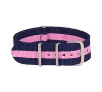 KemEng Nato Watch Strap 18/20/22/24mm Nylon Watch Bands, Dark Blue Pink Dark Blue, 18mm