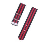 KemEng Nylon Watch Band 18-24mm Classic Nylon Nato Watch Straps, Black Red Black, 22mm