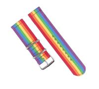 KemEng Nylon Watch Band 18-24mm Classic Nylon Nato Watch Straps, Rainbow, 22mm