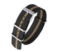 KemEng Nylon Watch Strap 18/20/22mm Classic Nylon Nato Watchbands, Black Gold, 20mm