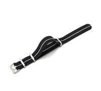 KemEng Nylon Watch Strap 18/20/22mm Nato Replacement Bracelet Watchband, Black White, 20mm
