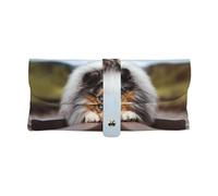 KemEng Rough Collie Bokeh Railway Dogs Pets Rough, Soft Eyeglasses Bag Anti-Scratch Spectacles Sleeve Portable Eyewear Case Pu Leather Sunglasses Case