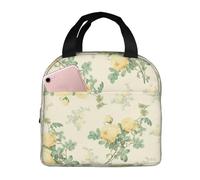 KemEng Shabby Chic Decor Floral, Portable Lunch Bag Meal Bag Lunch Box Insulation Tote Bag Reusable Cooler Bag