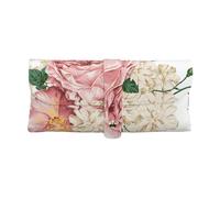 KemEng Vintage Floral White, Soft Eyeglasses Bag Anti-Scratch Spectacles Sleeve Portable Eyewear Case Pu Leather Sunglasses Case